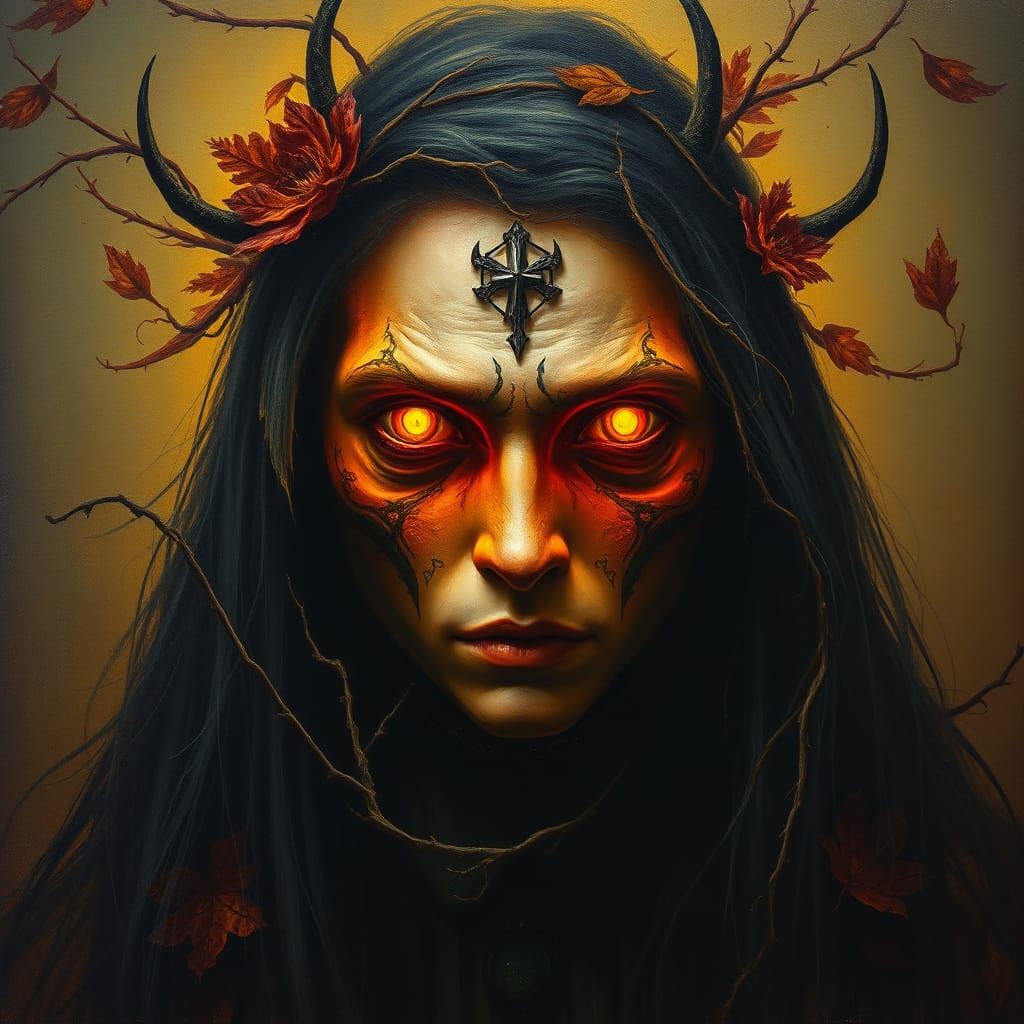 Mystical Halloween Portrait in Old Master Style