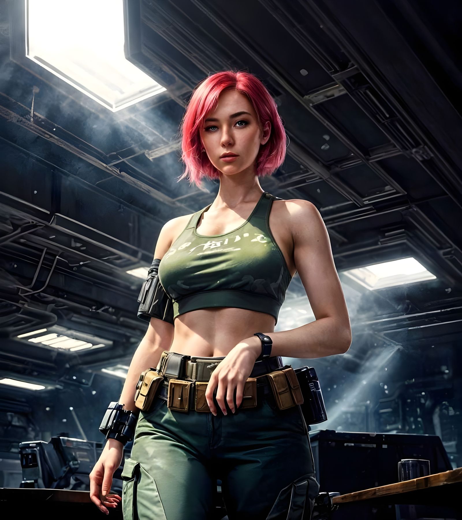 Spaceship Commander in Vibrant Watercolor Illustration