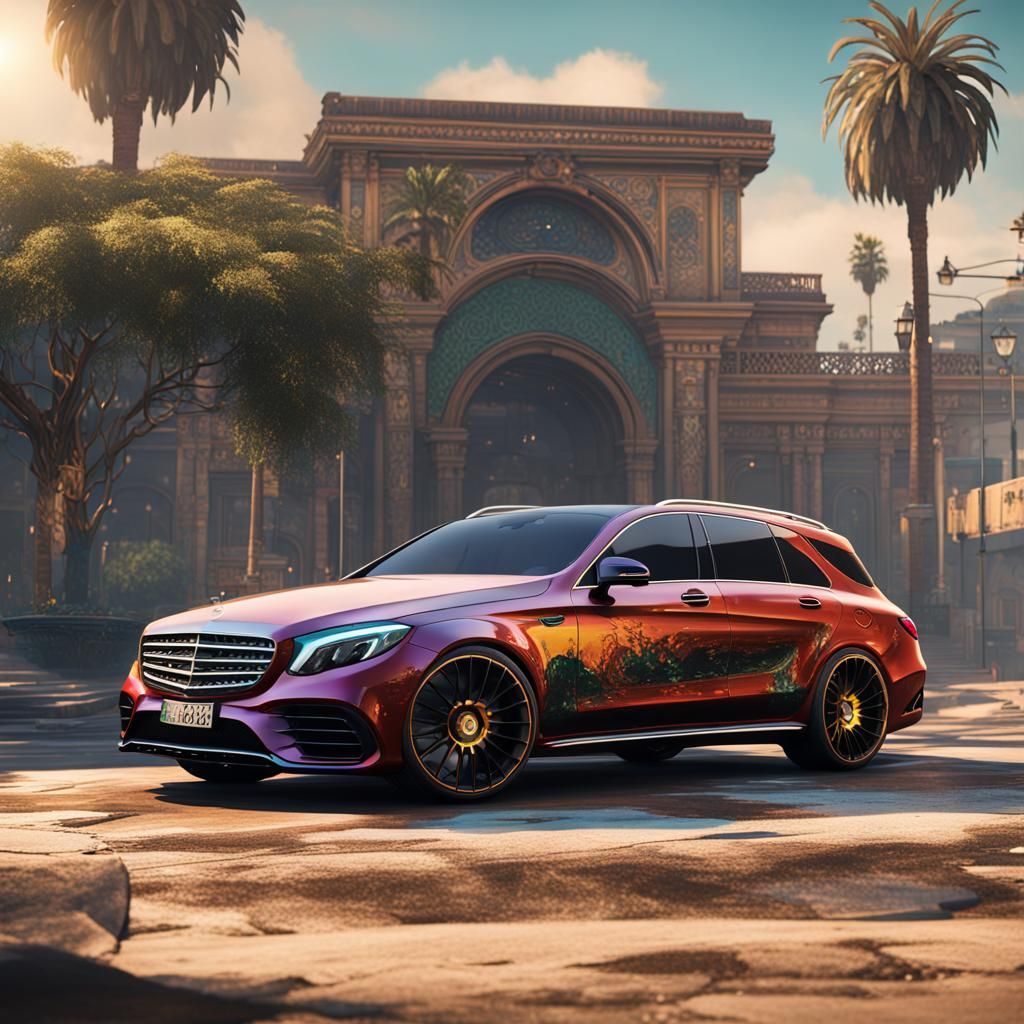 Mercedes in GTA V: Detailed Matte Painting