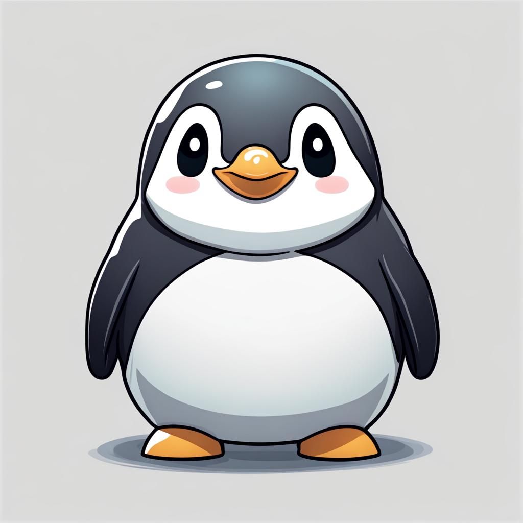 Chubby Penguin in Chibi Art Style
