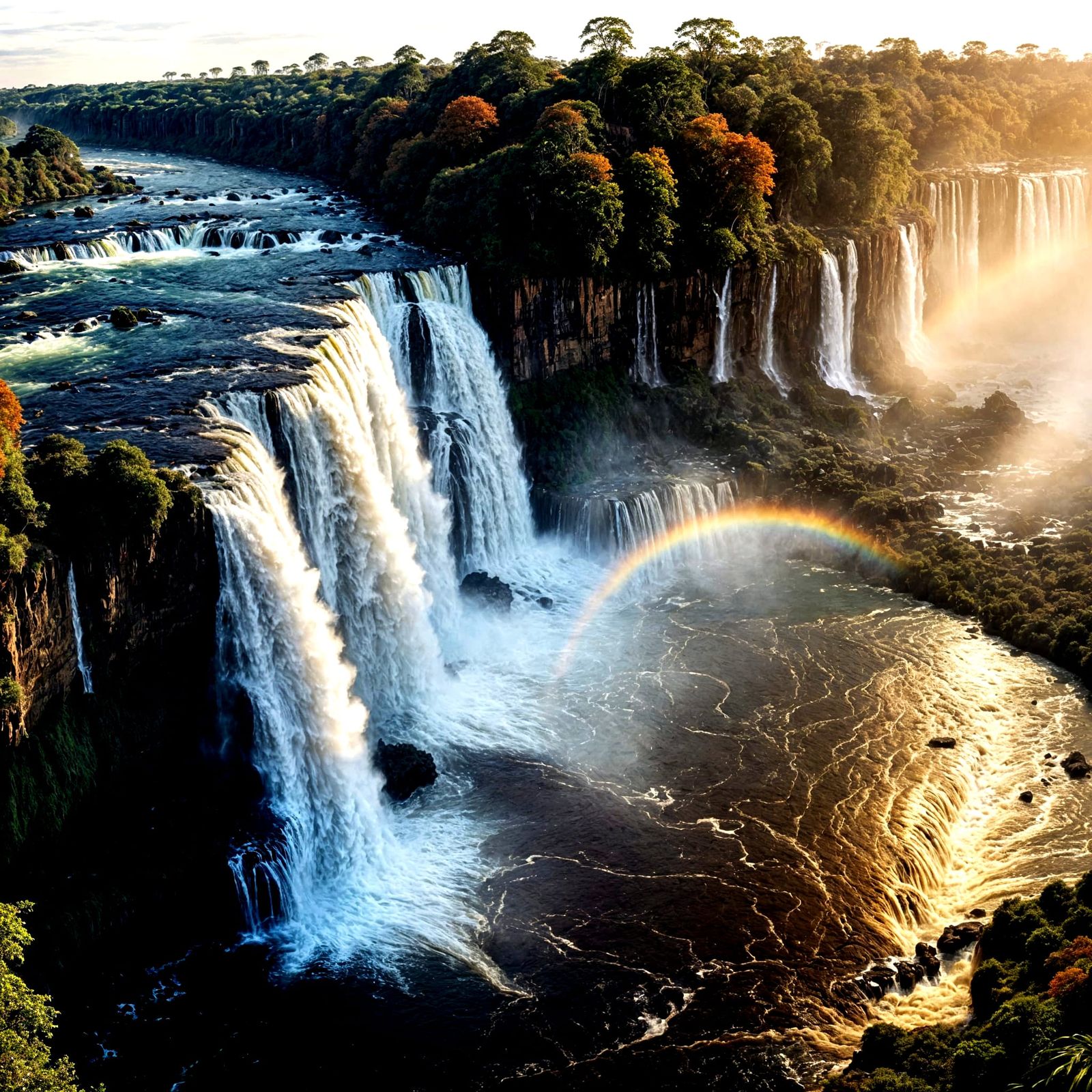 Epic Autumn Iguazu Falls Cinematic Film Still