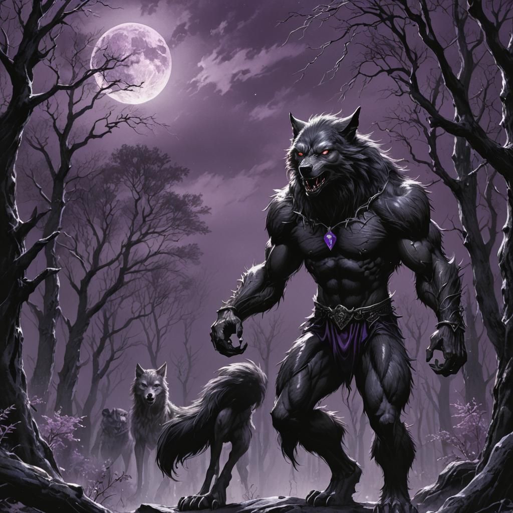 Powerful Werewolf in Silver Forest: Manga Art