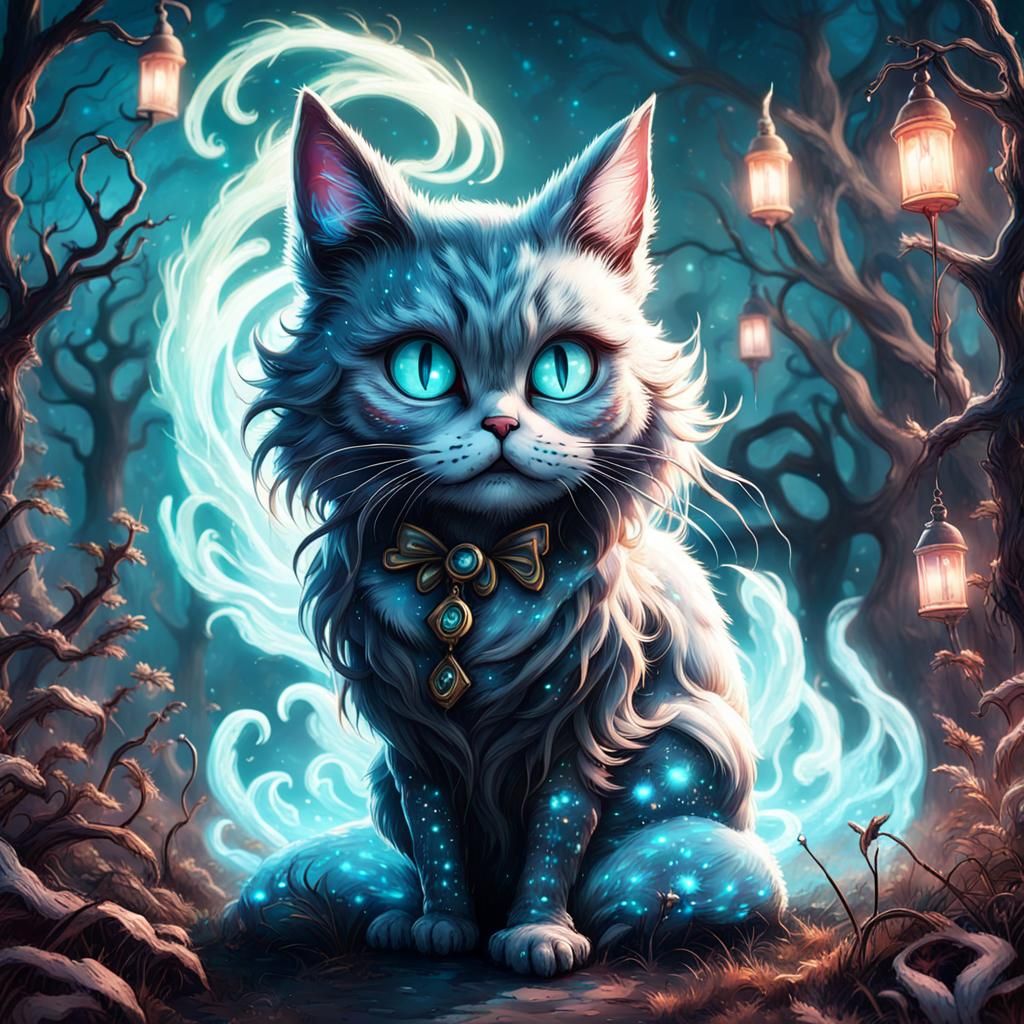 Bioluminescent Alice Ghost in Glitterpunk Style