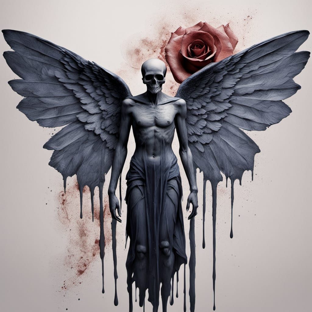 The Angel of Death in Soft, Watercolor-Inspired Brushstrokes