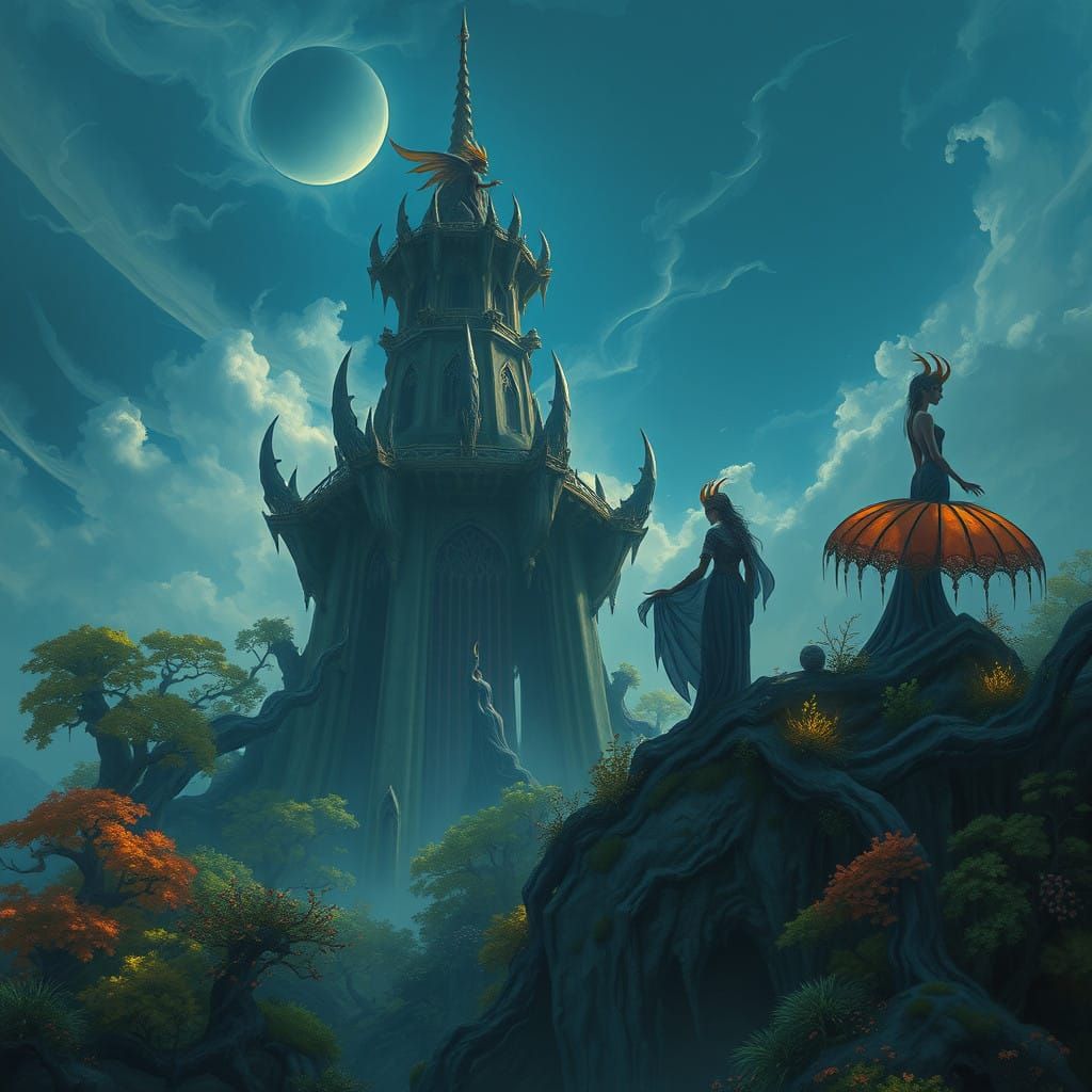 Regal Elves atop Ancient Tower