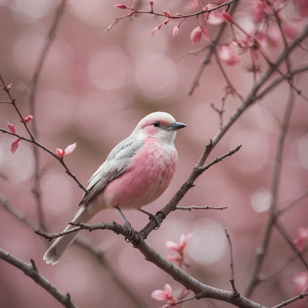 Pink Bird in Pink: Pastel Wildlife Photography