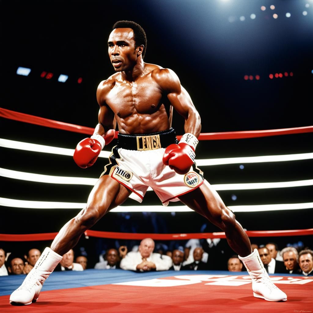 Photorealistic Image of Sugar Ray Leonard in Ring