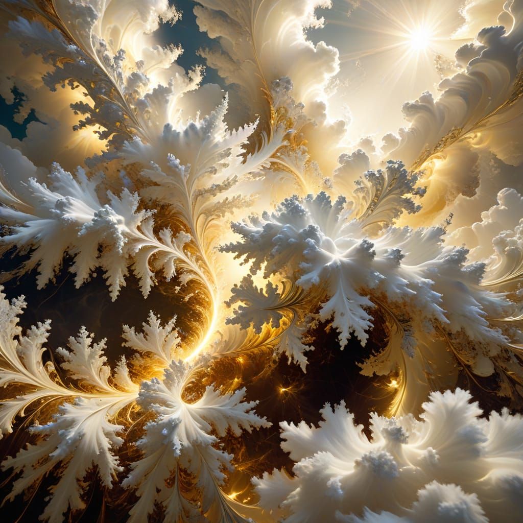 Surreal Fractal Landscape in Soft, Warm Colors