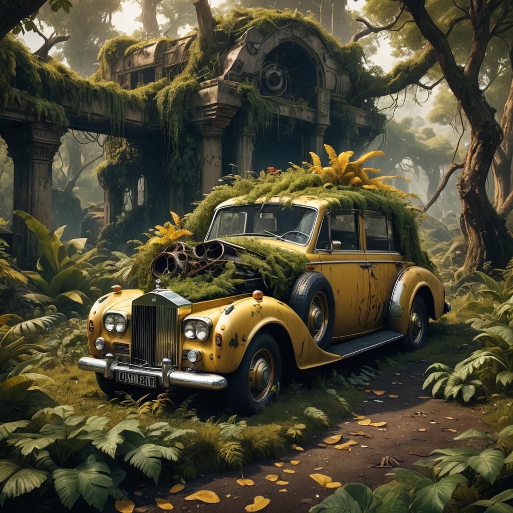 Apocalyptic Decadence: Abandoned Rolls Royce Matte Painting