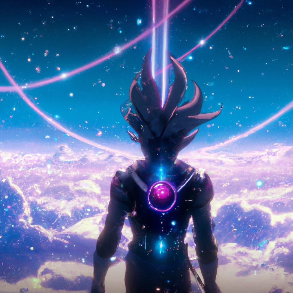 Energy Being Surveys Galaxy: Ghibli-Inspired Cyberpunk Anime