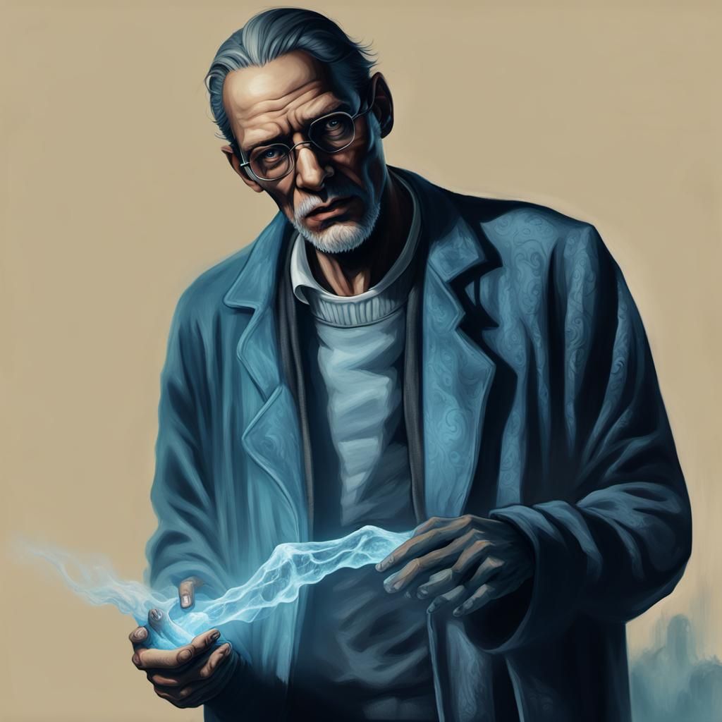 Eldritch Ghost Figure Concept Art in Steampunk Style