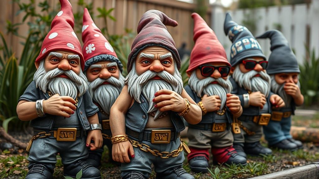 Grungy Garden Gnomes in Streetwear Style