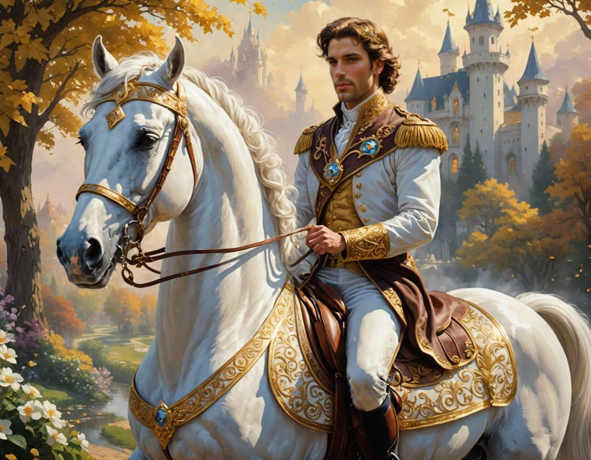 Prince on Arabian Horse in Ethereal Fantasy Style