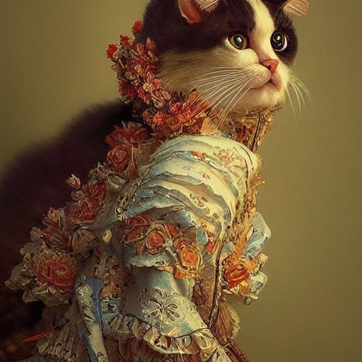 Mexican Senorita Cat in Colonial Costume