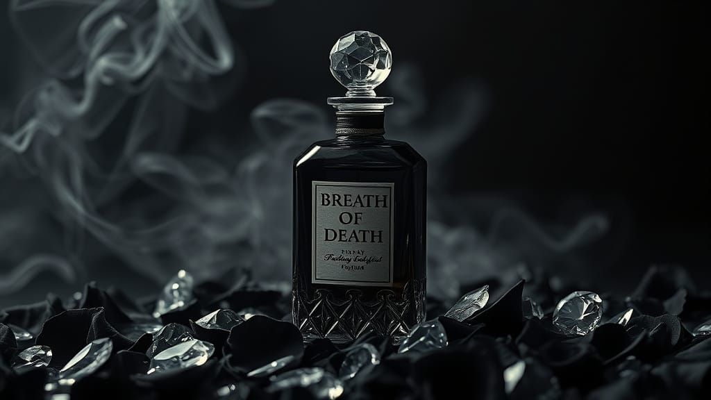 Mysterious Perfume Bottle in a Haunting, Moody Setting