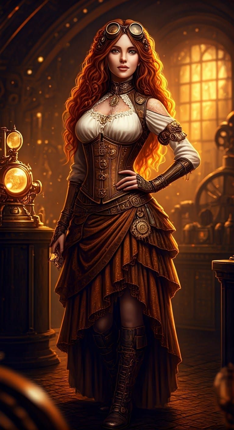 Steampunk Siren with Gears and Glamour