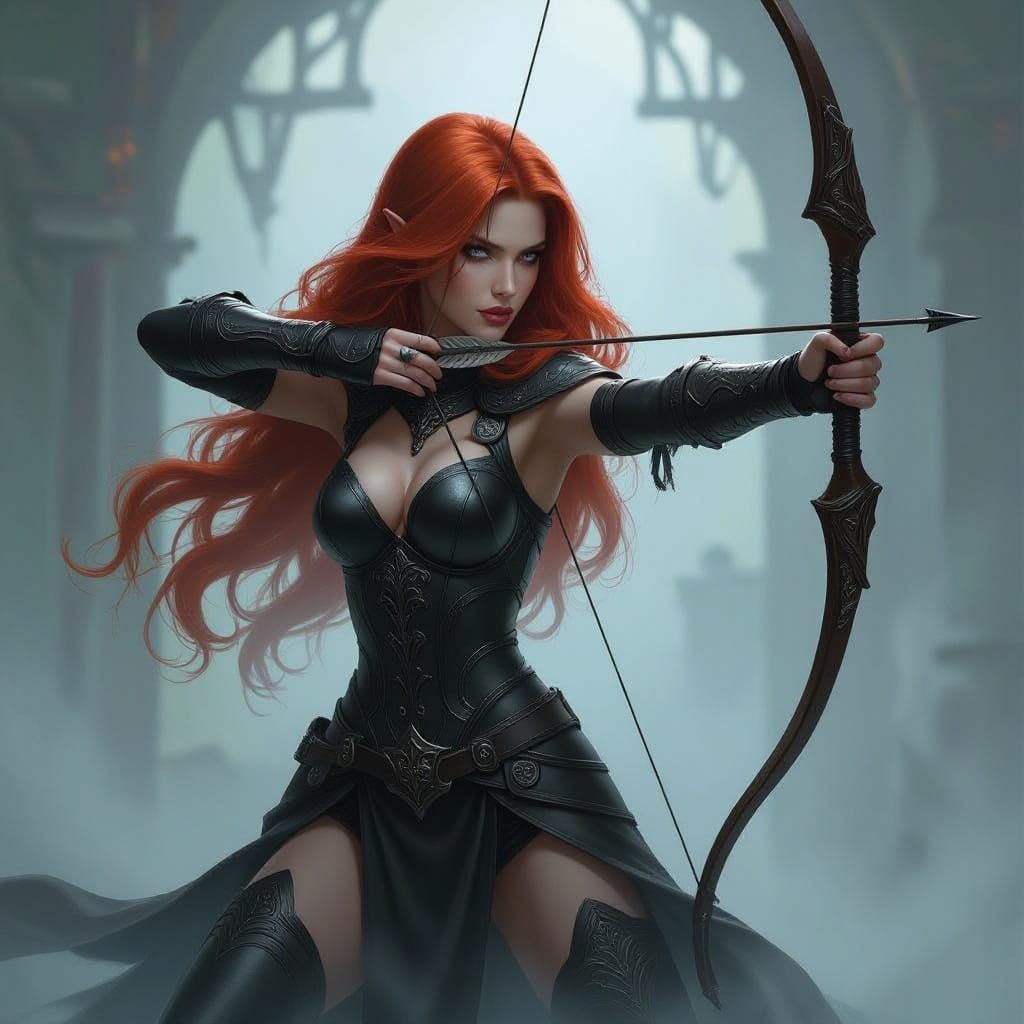 Ethereal Archer in Dark Fantasy Armor