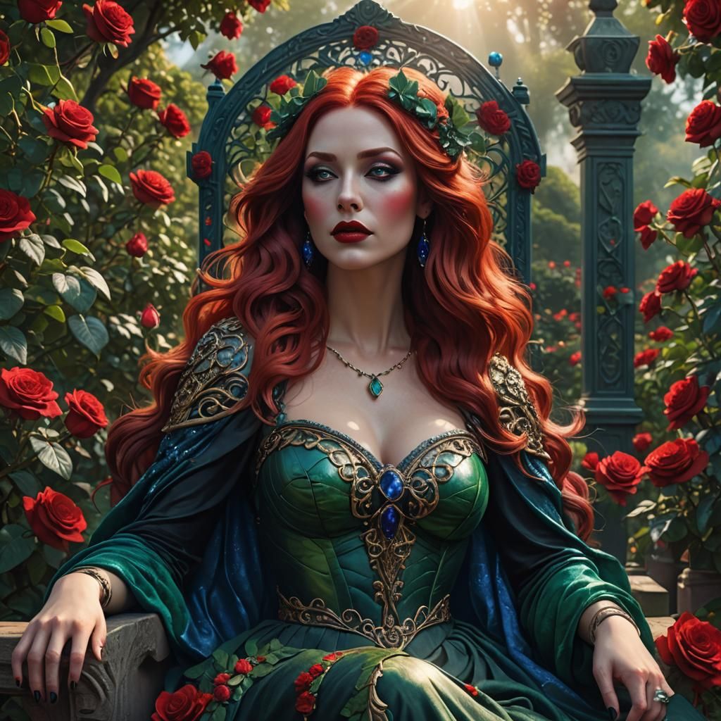 Goddess in Rose Garden: Digital Matte Painting