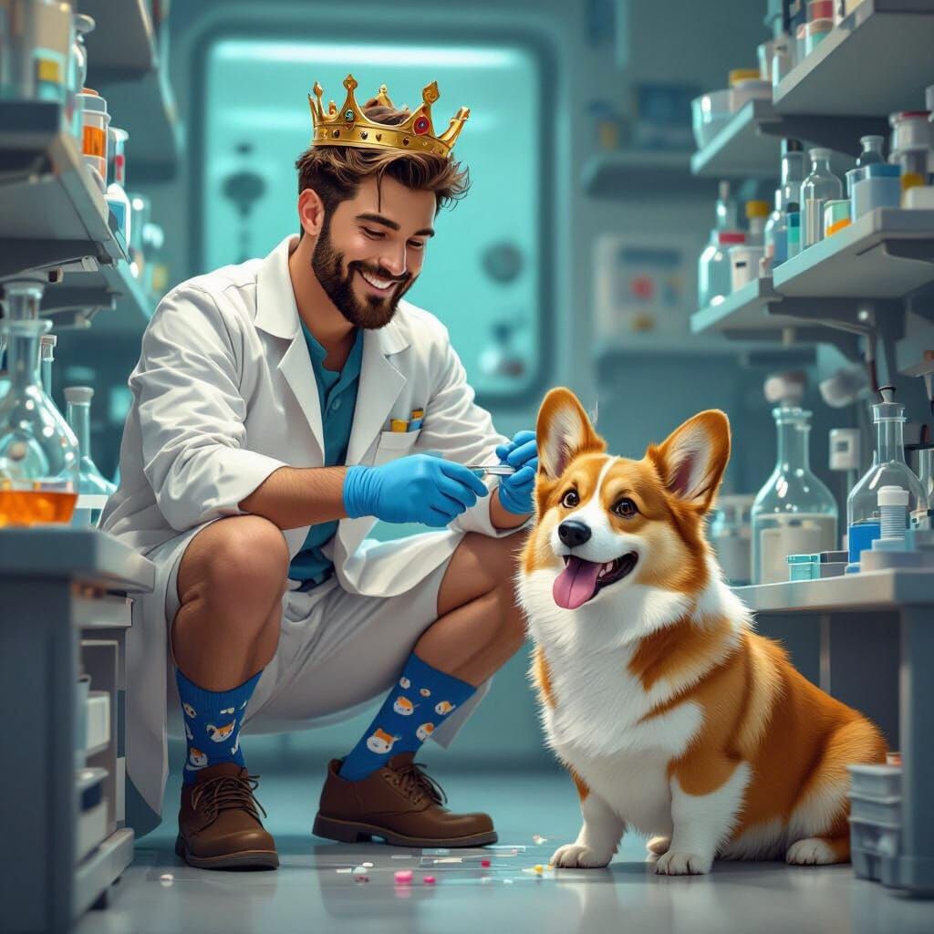 Greek Friend in Lab, Digital Matte Painting