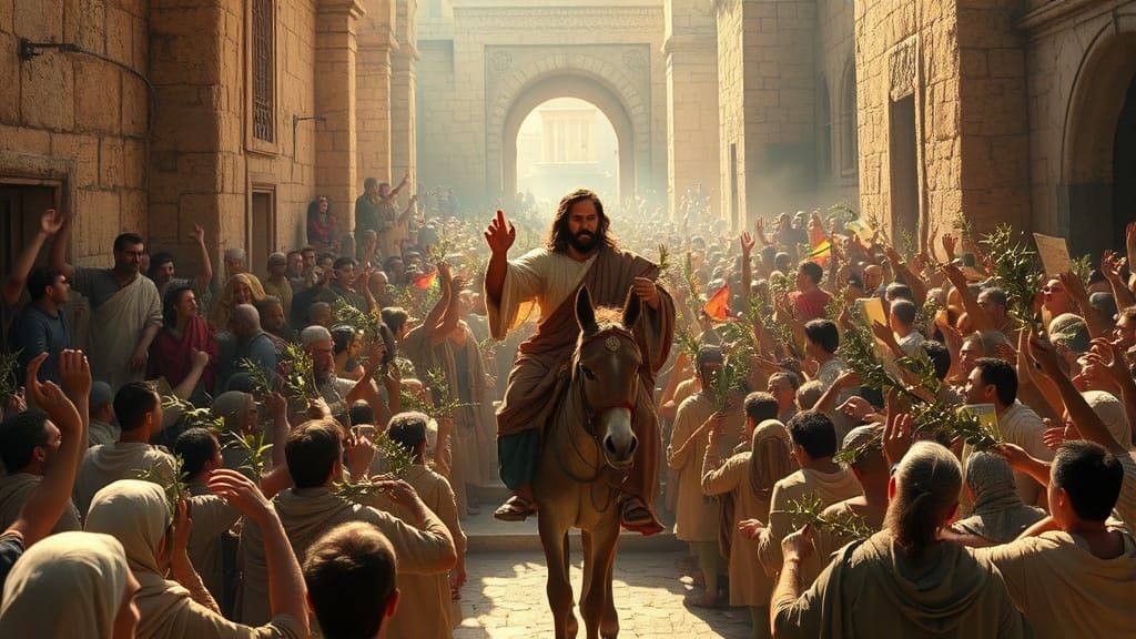 Jesus Rides into Jerusalem in a Vibrant, Cinematic Celebrati...