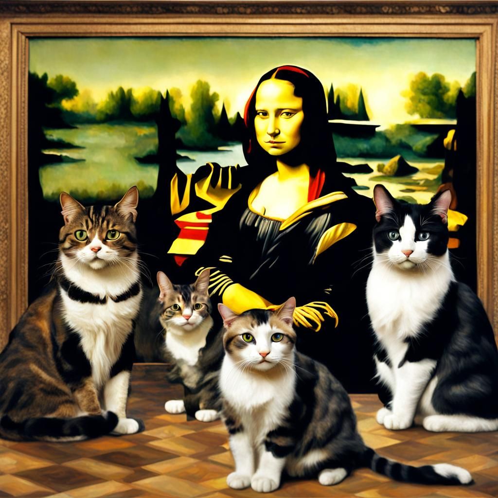 Cats Cause Chaos in the Mona Lisa