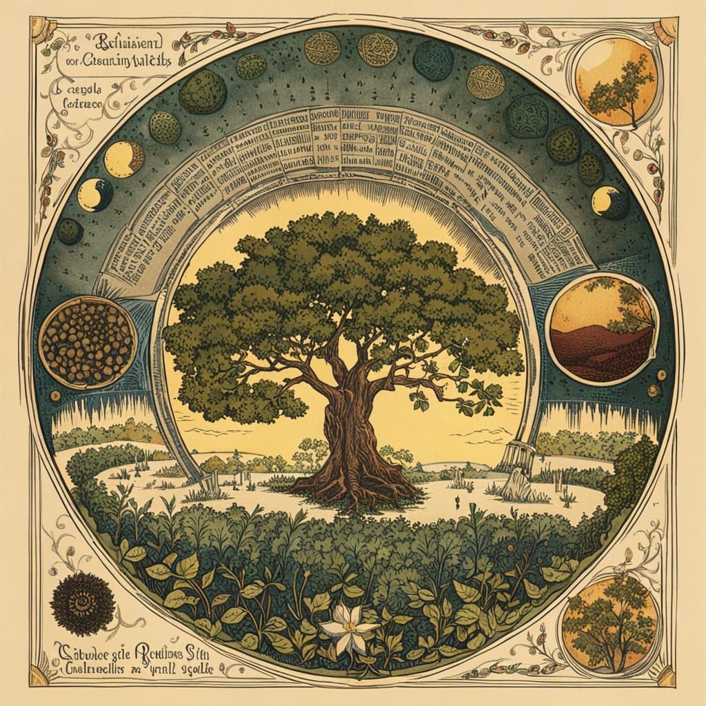 Witch's Grimoire Page: Lunar Seed Calendar