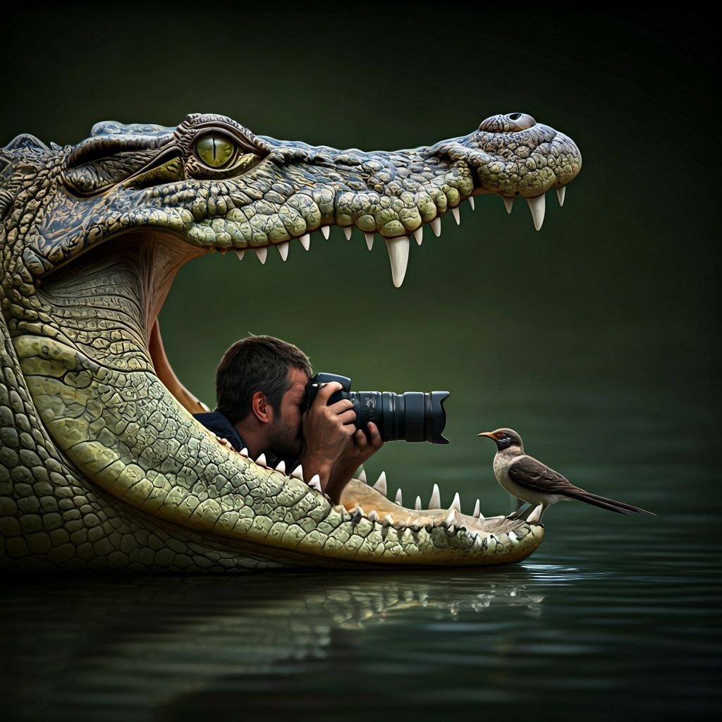Photographer Captures Bird in Crocodile Mouth: Cinematic Sho...