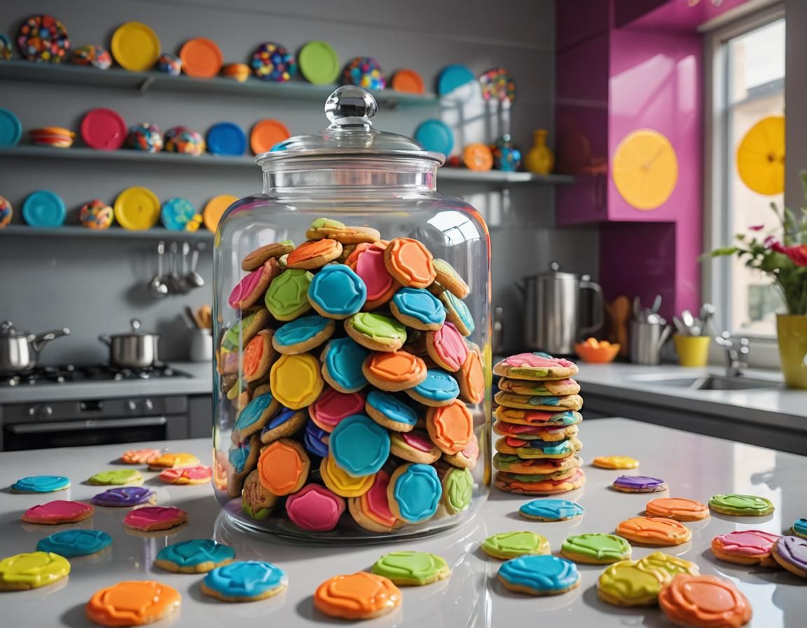 Psychedelic Cookies in a Futuristic Jar