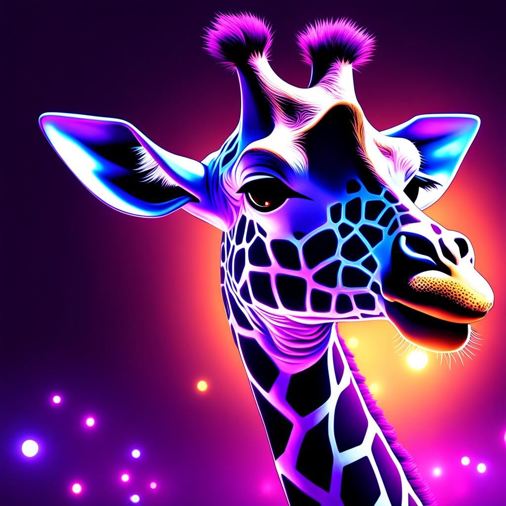 Glowing Purple Giraffe Fantasy Concept Art