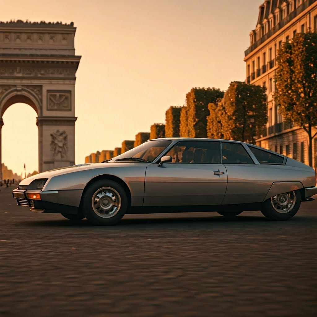 Sleek 1980s Hypercar Cruises Down Champs-Elysées Paris in Ci...