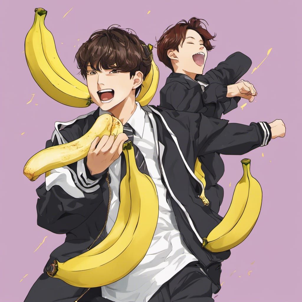 J Hope Throws Banana at Jungkook: Anime Style