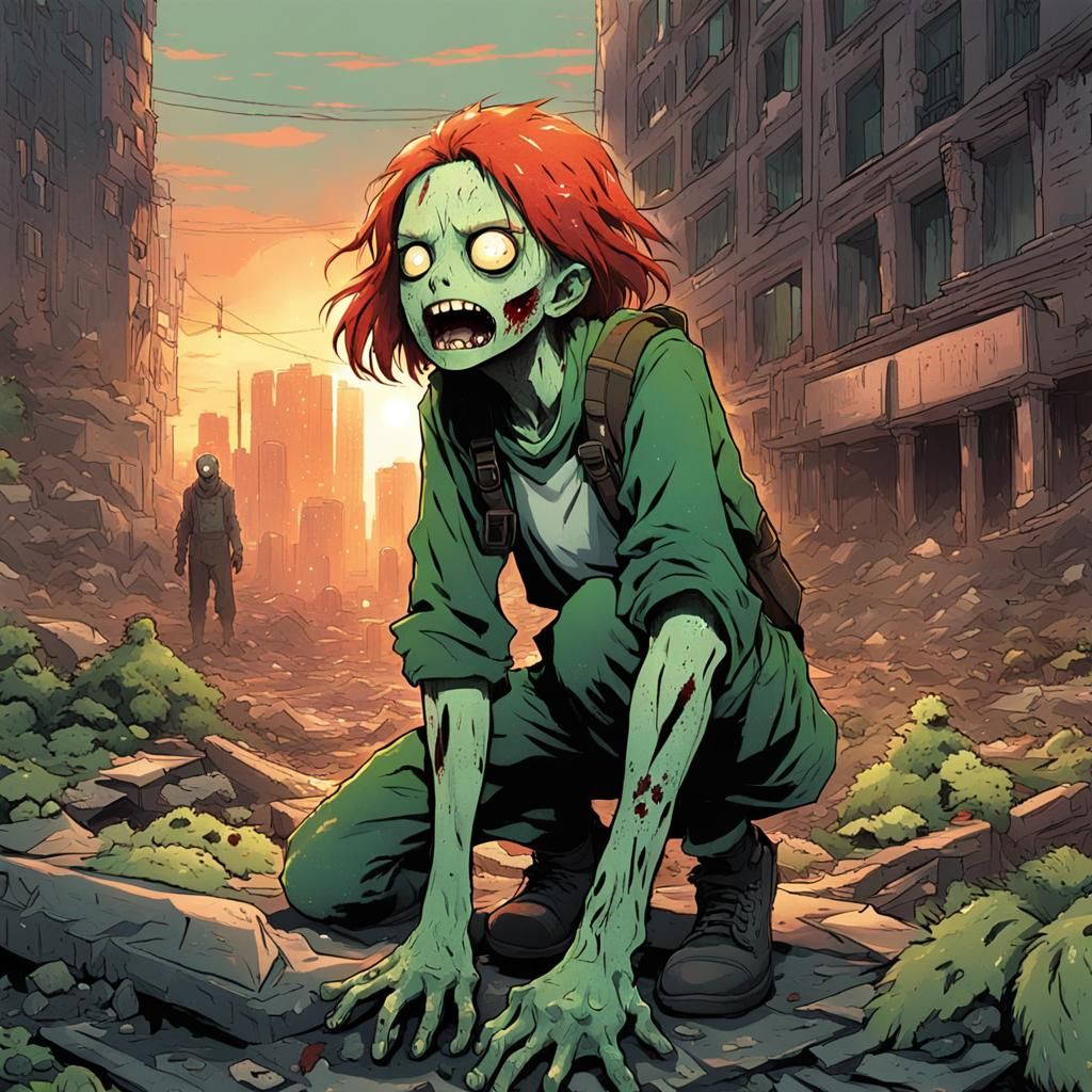 Post-Nuclear War Zombies in Anime Style