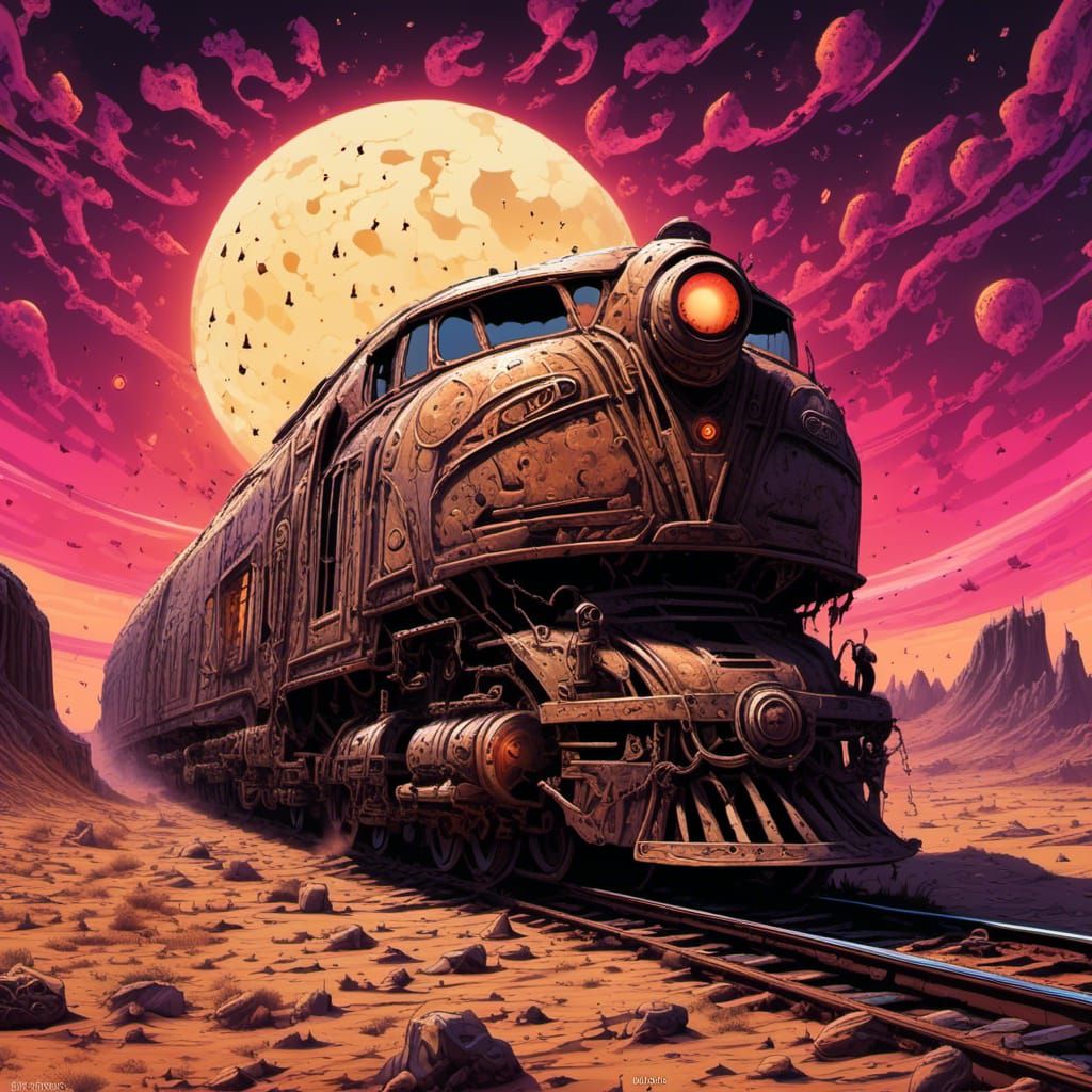 Dieselpunk Train Journey Through Wasteland