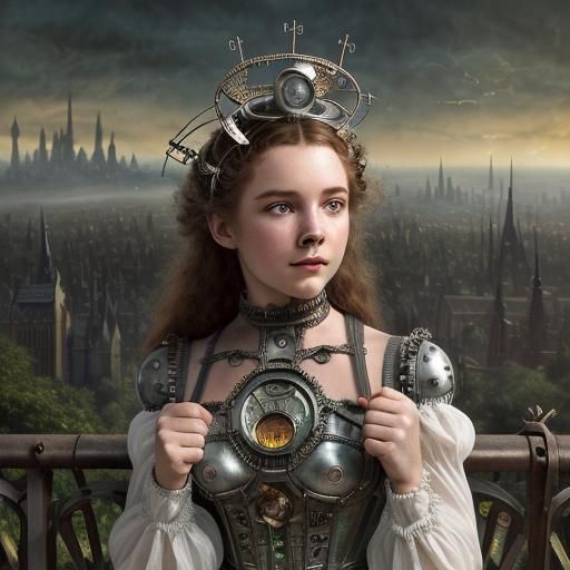 The Tangled Tale of Steampunk Dorothy: A Metal Robot Trapped in the Enigmatic Emerald City of Oz