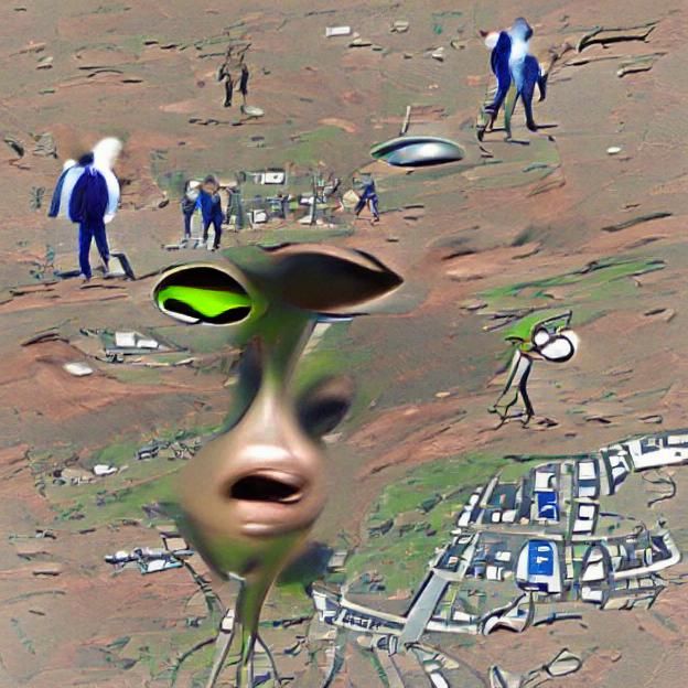 Confused Alien Landing and Observing Humans