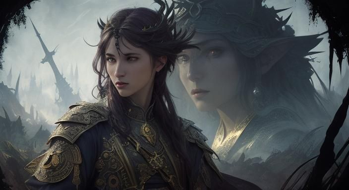 Monster Faces Grid in Dark Fantasy Style