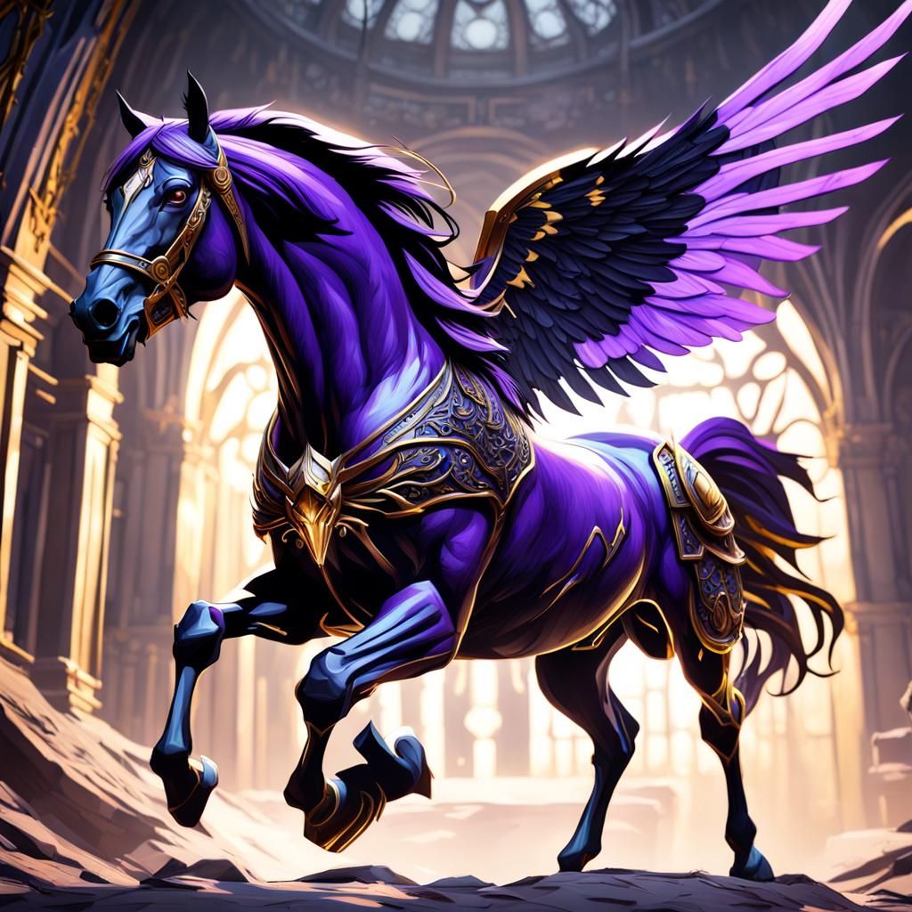 Black Winged Horse: Dark Fantasy Concept Art