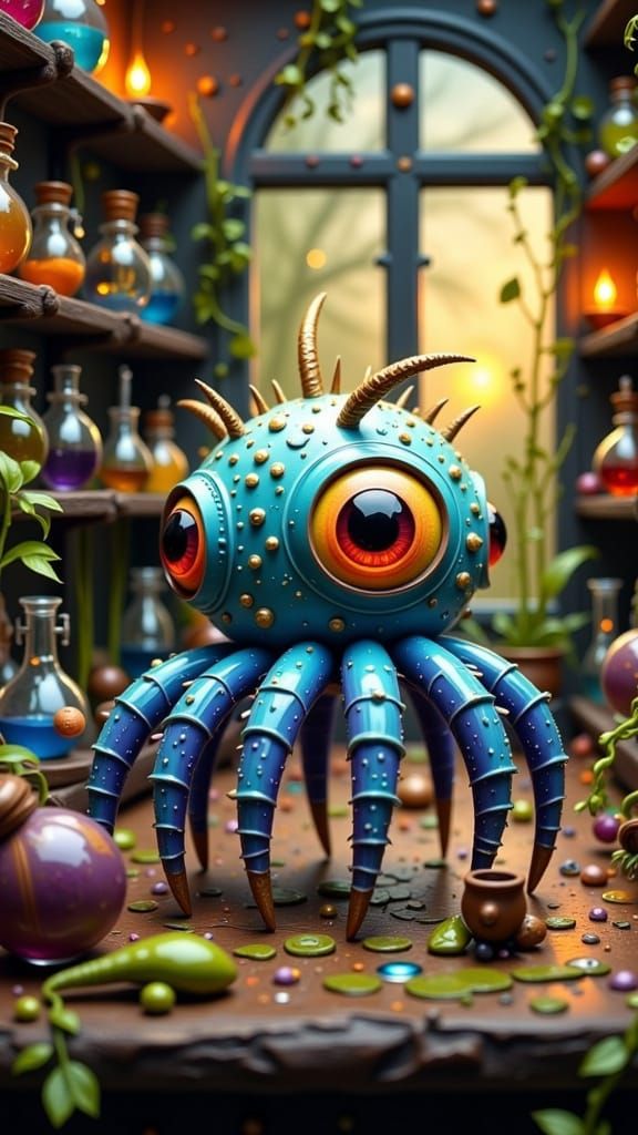 Whimsical Fae Creatures Play in a Fantastical Laboratory