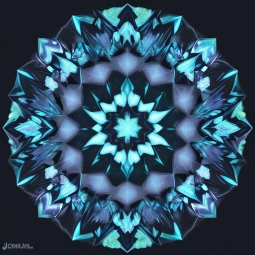 Jagged, bioluminescent crystals jut from the walls, casting ...