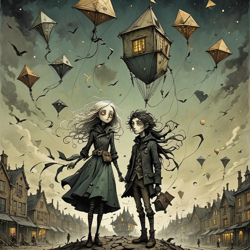 Dystopian Kite: A Gothic Visionary Masterpiece