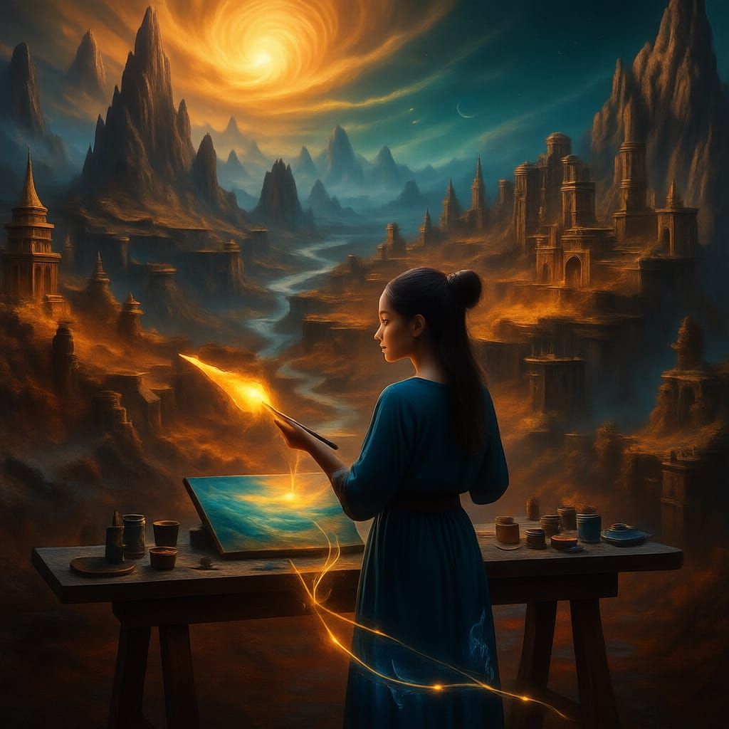Mystic Artist Paints Epic Landscape with Magic