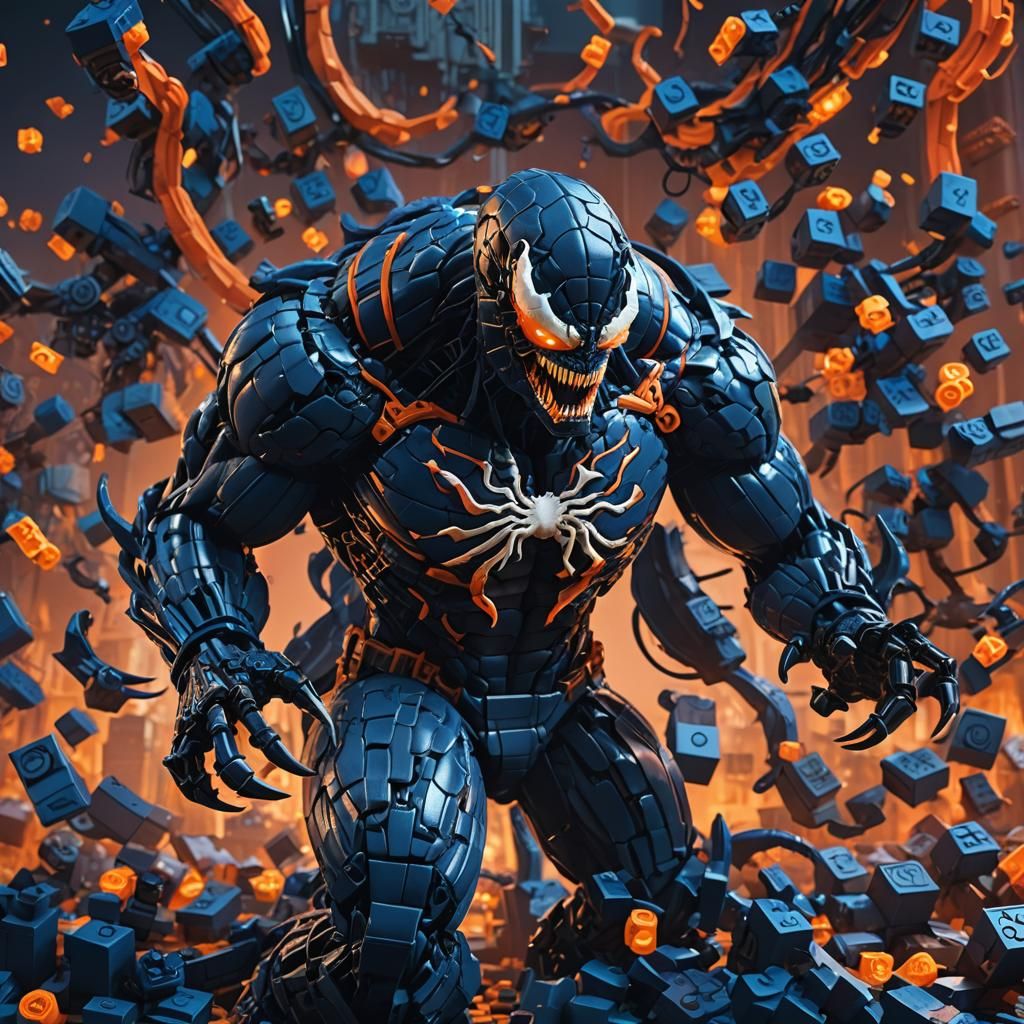 Lego Venom: Hyper-Realistic Fantasy Concept Art