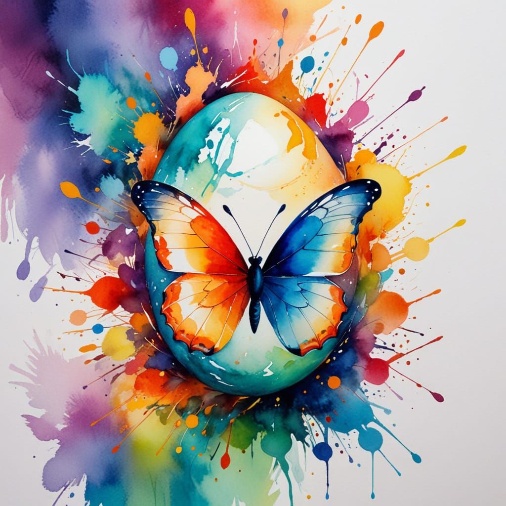 Splashing butterfly eggfect
