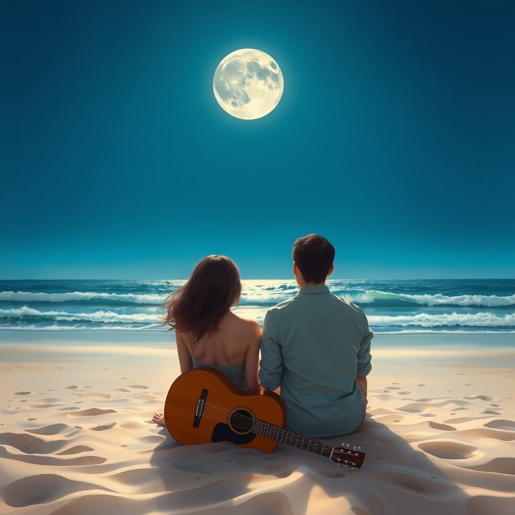 Romantic Couple Under Starry Night Sky