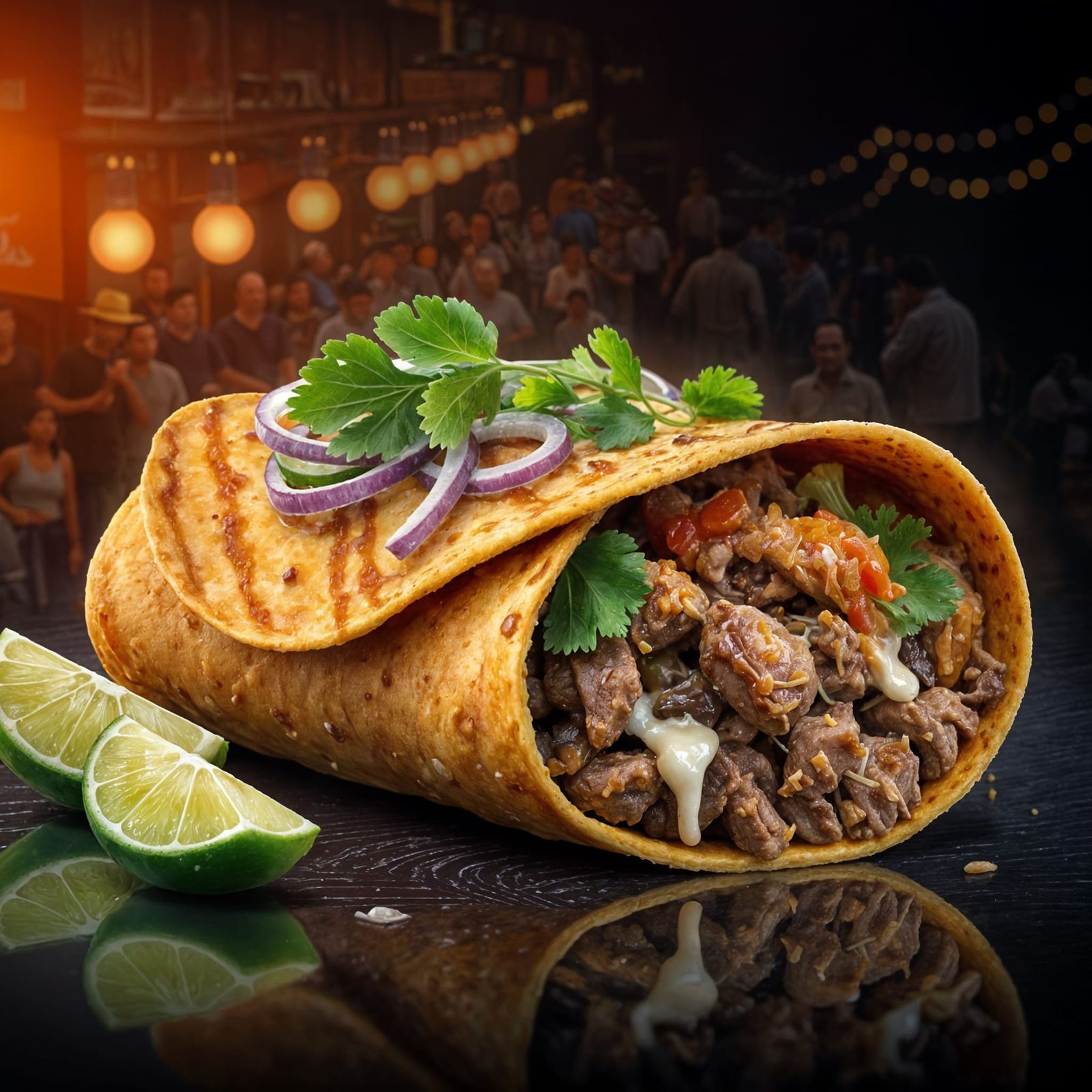 Hyperdetailed Taco al Pastor with Cheese