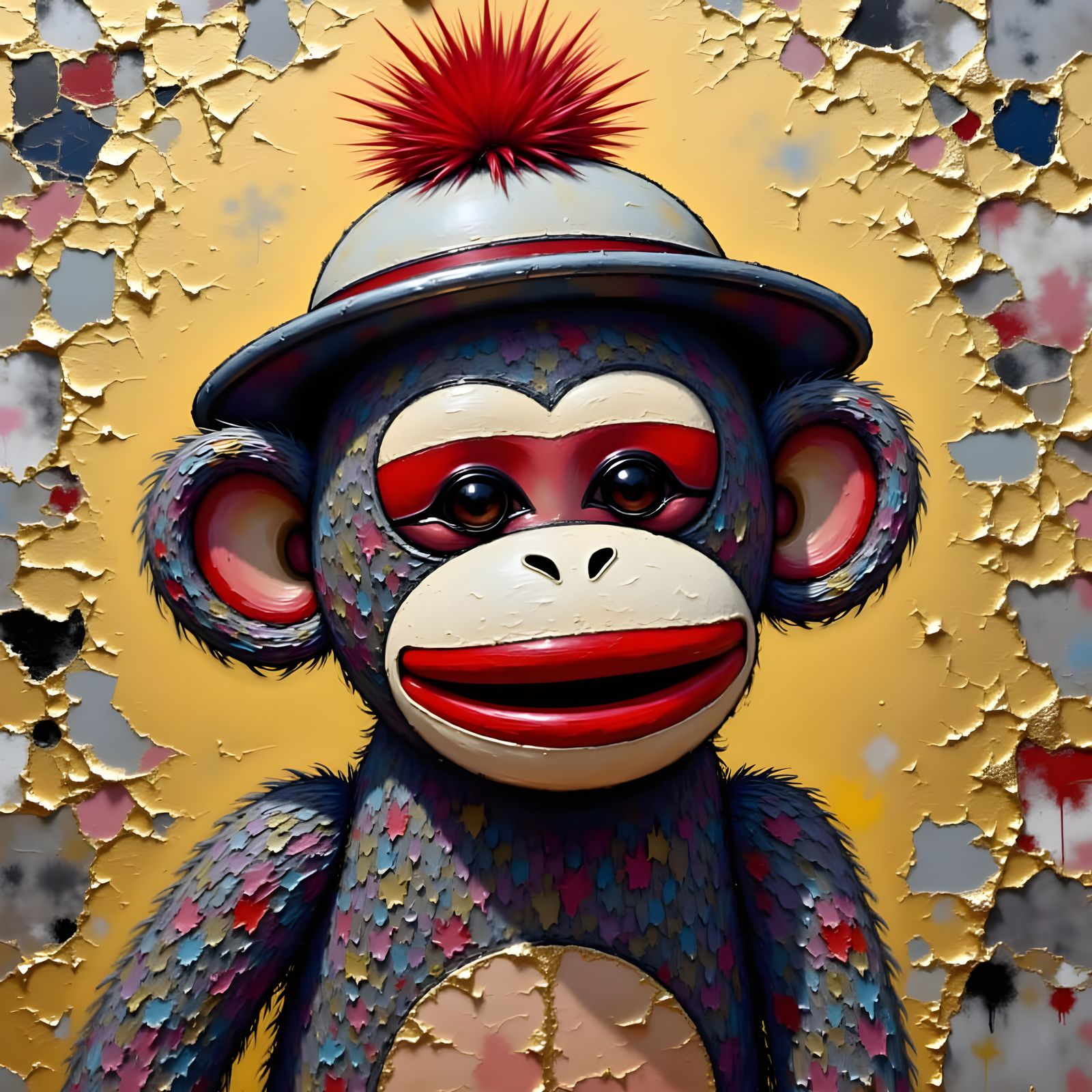 Melted Rayon Sock Monkey