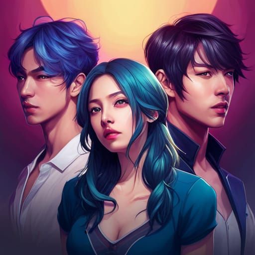 Kpop Group Portrait in Hyperdetailed Digital Art