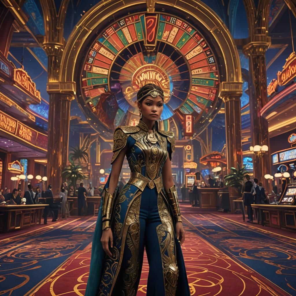 Zendaya at the Casino: Detailed Matte Painting