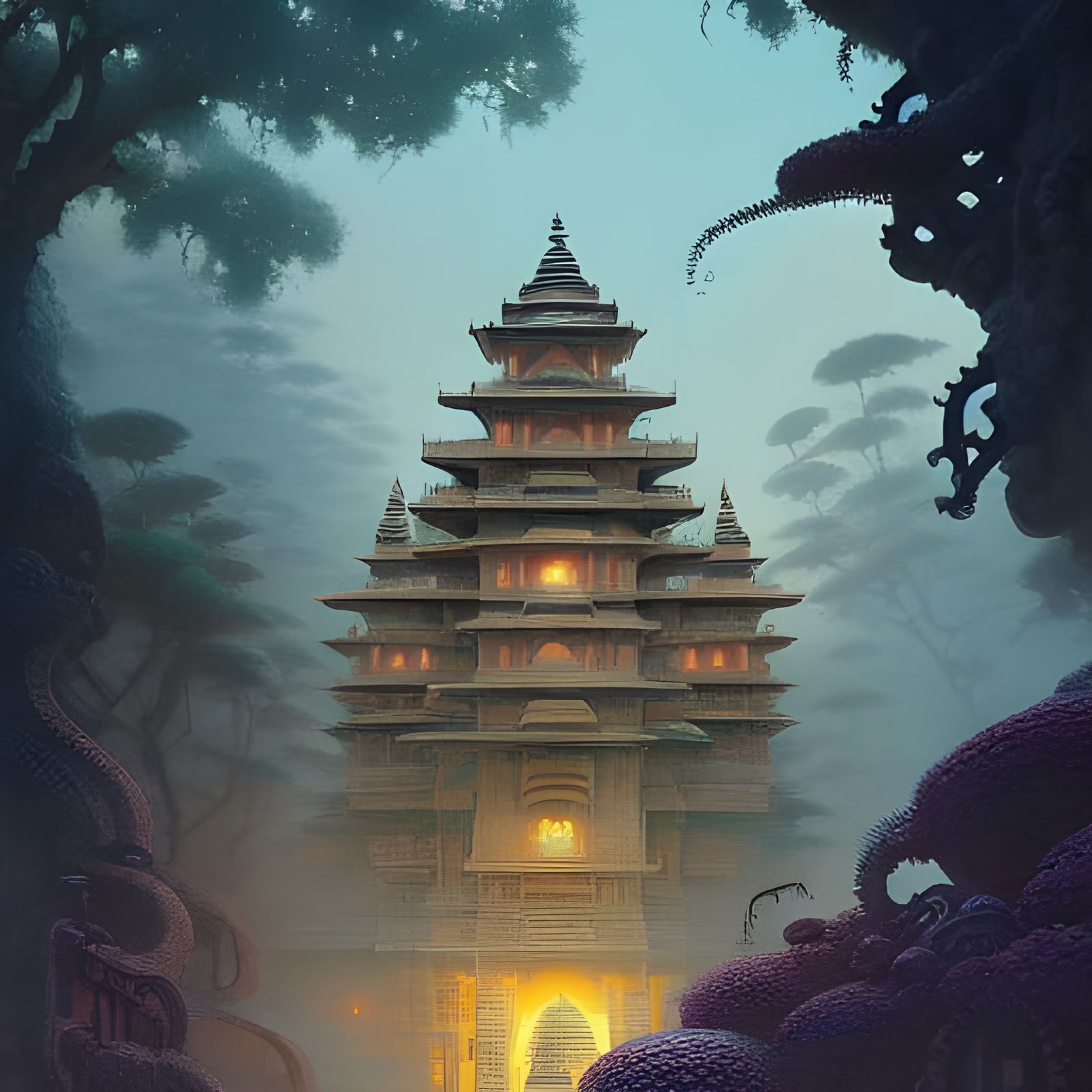 Lovecraftian Indian Fortress with Hall of Mirrors