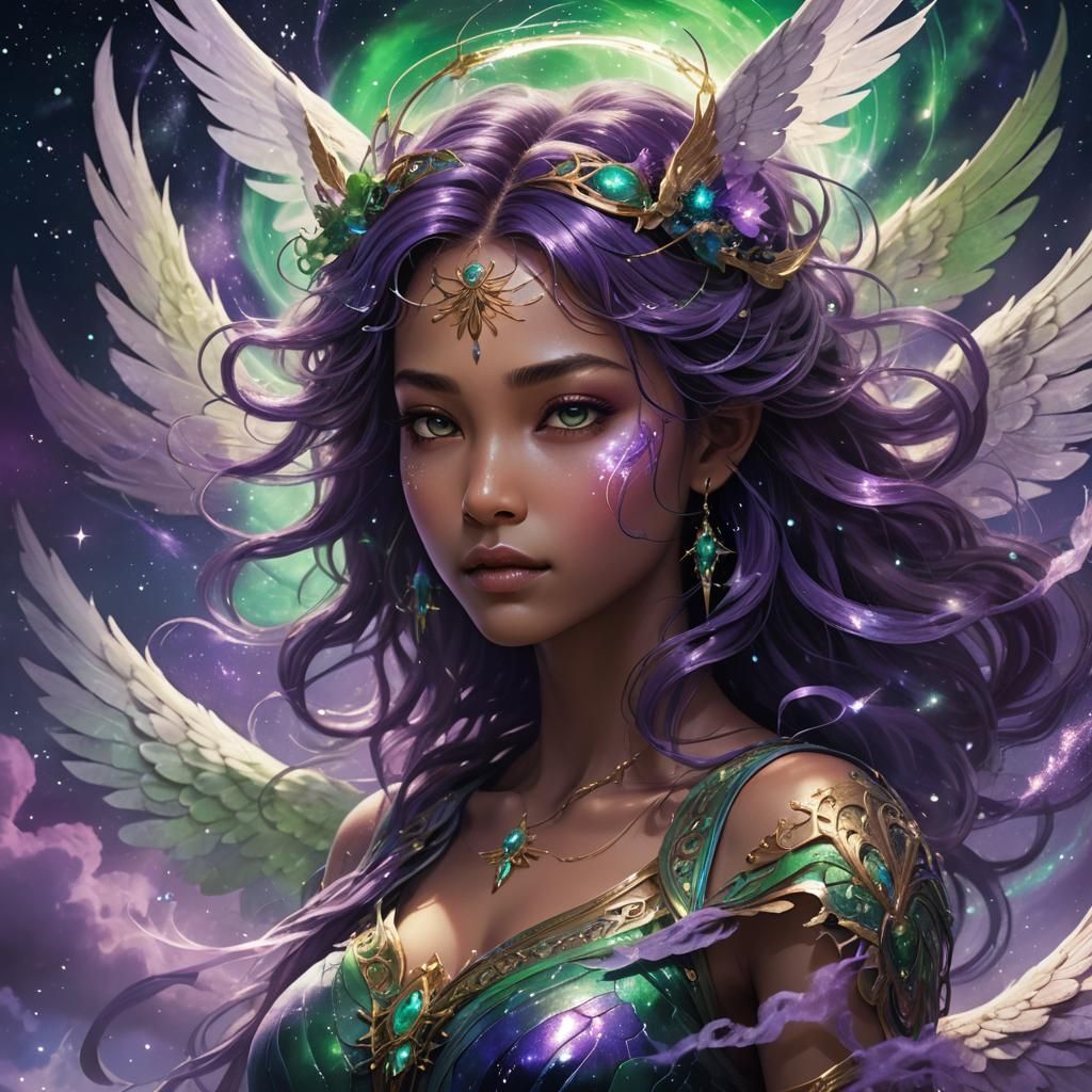 Ethereal Starlight Being in a Vortex